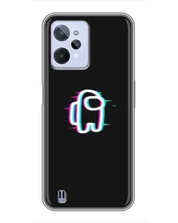 Чехол для Realme C31 с картинкой «Among Us неон»