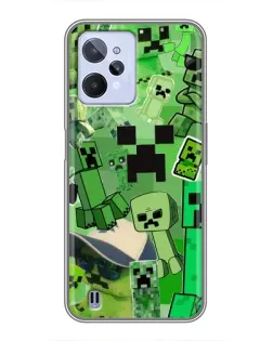 Чехол для Realme C31 с картинкой «Криперы Minecraft»