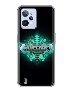 Чехол для Realme C31 с картинкой «Minecraft Diamond лого»