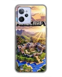 Чехол для Realme C31 с картинкой «Minecraft панорама»
