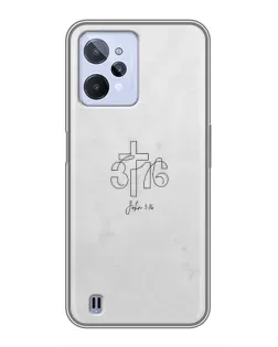 Чехол для Realme C31 с картинкой «Иоанна 3:16 Крест» Чехол для Realme C31 с картинкой «Иоанна 3:16 Крест»