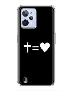 Чехол для Realme C31 с картинкой «Крест и Сердце»
