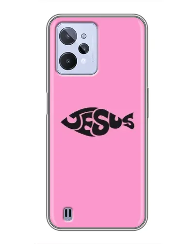 Чехол для Realme C31 с картинкой «Розовый символ  Jesus»