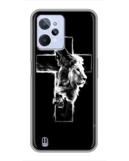 Чехол для Realme C31 с картинкой «Сияющий крест Jesus»