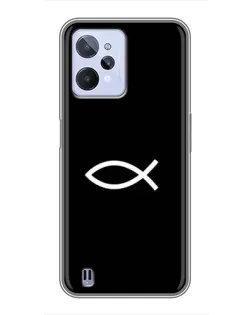 Чехол для Realme C31 с картинкой «Символ рыбы Jesus»