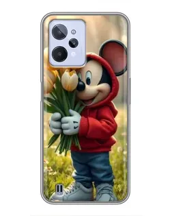 Чехол для Realme C31 с картинкой «Микки с тюльпанами» Чехол для Realme C31 с картинкой «Микки с тюльпанами»