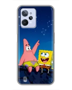 Чехол для Realme C31 с картинкой «Губка Боб и Патрик ночью» Чехол для Realme C31 с картинкой «Губка Боб и Патрик ночью»