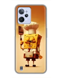 Чехол для Realme C31 с картинкой «Губка Боб повар»