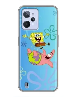 Чехол для Realme C31 с картинкой «Спанч Боб и Патрик»