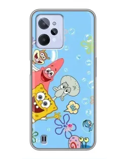 Чехол для Realme C31 с картинкой «Веселые пузырьки»