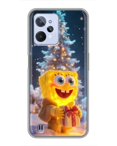 Чехол для Realme C31 с картинкой «Рождественский Спанч Боб»
