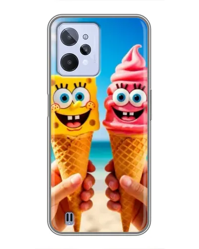 Чехол для Realme C31 с картинкой «Спанч Боб мороженое»