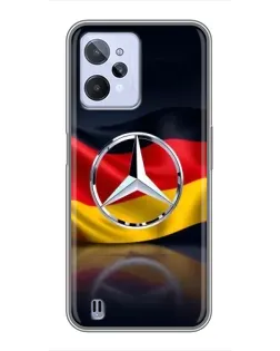 Чехол для Realme C31 с картинкой «Mercedes — флаг Германии»
