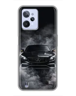 Чехол для Realme C31 с картинкой «Mercedes в дыму»