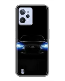 Чехол для Realme C31 с картинкой «Audi в неоне»