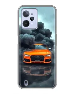 Чехол для Realme C31 с картинкой «Audi в облаках дыма»