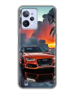 Чехол для Realme C31 с картинкой «Audi — закат»