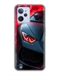 Чохол для Realme C31 з картинкою «Lamborghini червоне сяйво»