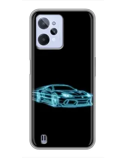Чехол для Realme C31 с картинкой «Неоновый контур Lamborghini» Чехол для Realme C31 с картинкой «Неоновый контур Lamborghini»