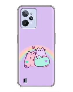 Чехол для Realme C31 с картинкой «Радужные Пушины»