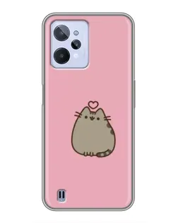 Чехол для Realme C31 с картинкой «Pusheen сердце»