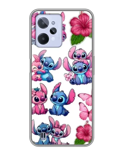 Чехол для Realme C31 с картинкой «Стикеры Stitch и Angel»