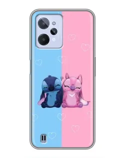 Чохол для Realme C31 з картинкою «Stitch та Angel Love»