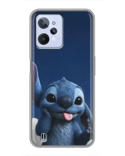 Чехол для Realme C31 с картинкой «Стич в облаках»