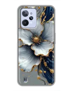 Чехол для Realme C31 с картинкой «Белый цветок и золотой флюид» Чехол для Realme C31 с картинкой «Белый цветок и золотой флюид»