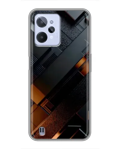 Чехол для Realme C31 с картинкой «Черные геометрические блоки» Чехол для Realme C31 с картинкой «Черные геометрические блоки»