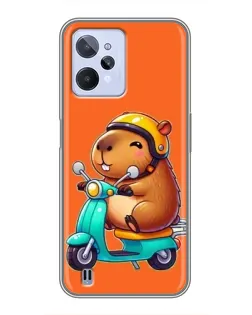Чехол для Realme C31 с картинкой «Капибара на скутере» Чехол для Realme C31 с картинкой «Капибара на скутере»