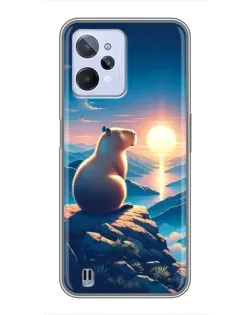 Чехол для Realme C31 с картинкой «Закат солнца с капибарой» Чехол для Realme C31 с картинкой «Закат солнца с капибарой»