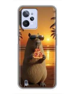 Чехол для Realme C31 с картинкой «Капибара с пиццей» Чехол для Realme C31 с картинкой «Капибара с пиццей»