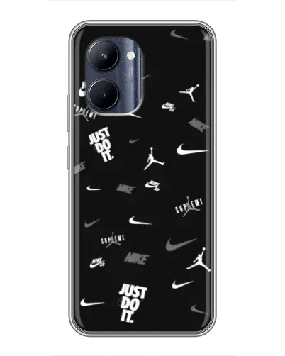 Чохол для Realme C33 з картинкою «Nike Black Pattern» Чохол для Realme C33 з картинкою «Nike Black Pattern»