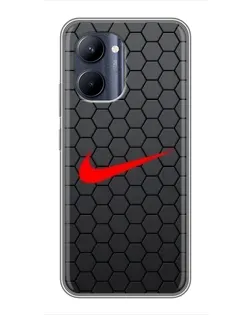 Чохол для Realme C33 з картинкою «Nike — карбонова сітка»