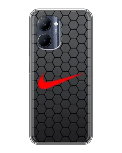 Чехол для Realme C33 с картинкой «Nike — карбоновая сетка»