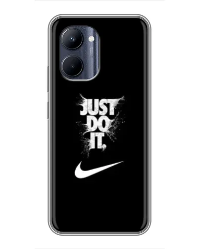 Чехол для Realme C33 с картинкой «Текстовый принт Nike»