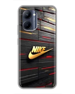 Чехол для Realme C33 с картинкой «Золотой Nike на металле» Чехол для Realme C33 с картинкой «Золотой Nike на металле»