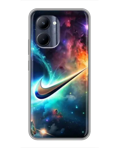 Чехол для Realme C33 с картинкой «Космический Nike Swoosh»