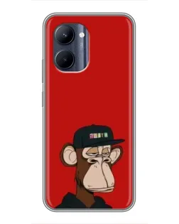 Чохол для Realme C33 з картинкою «Bored Ape — червоний фон»