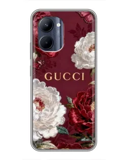 Чохол для Realme C33 з картинкою «Gucci — бордові троянди»