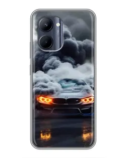 Чохол для Realme C33 з картинкою «BMW у диму»