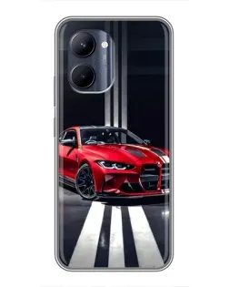 Чохол для Realme C33 з картинкою «Червона BMW на дорозі»