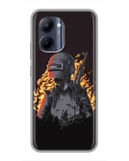 Чохол для Realme C33 з картинкою «PUBG — вогняний силует»
