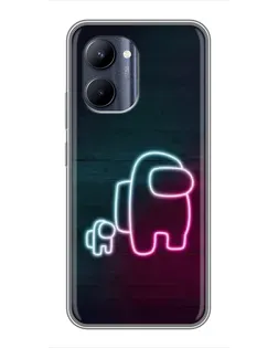 Чохол для Realme C33 з картинкою «Among Us неон-арт»