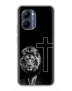 Чохол для Realme C33 з картинкою «Лев та Хрест»