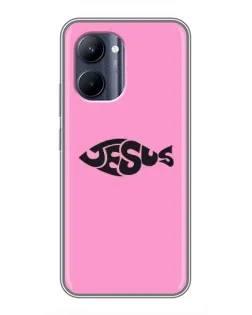 Чохол для Realme C33 з картинкою «Рожевий символ Jesus»