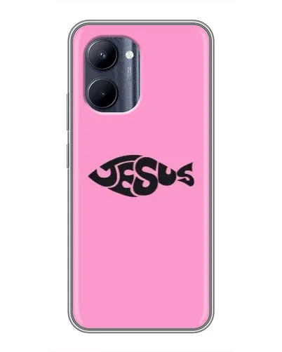 Чохол для Realme C33 з картинкою «Рожевий символ Jesus»