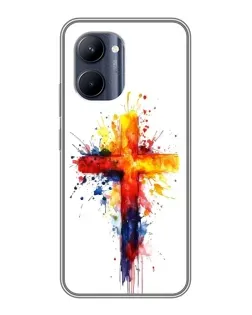 Чохол для Realme C33 з картинкою «Акварельний хрест»