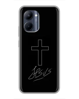 Чехол для Realme C33 с картинкой «Графический крест Jesus» Чехол для Realme C33 с картинкой «Графический крест Jesus»